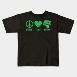 Peace Love Vegan Kids T-Shirt